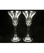 Bell Shaped Cordials, Set of 2, Stemmed on Footed Base, Dinner Candle Ho... - $26.73 CAD