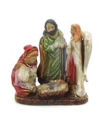 Holy Family Nativity Scene Figurine W/Angel 6&quot; Hand-Painted Ceramic Chri... - $9.90