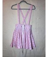 Rumwe Pink Pinafore Womans SZ S Suspender Skirt Lace Up Q9 - $20.29 CAD