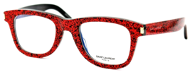 NEW YVES SAINT LAURENT SL 50 010 RED GLITTER ON BLACK EYEGLASSES AUTHENT... - £186.84 GBP