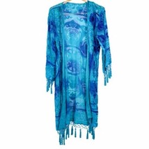 BLUE MULTI ARTDECO STEVIE NICKS STYLE VELVET MUCHA GYPSY BOHO DELUXE DUS... - €257,06 EUR