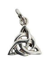 Celtic Triquetra Charm 925 Sterling Silver Trinity Knot Pagan Wiccan Goddess - $12.66