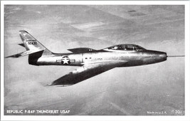 Republic F-84F Thunderjet  USAF US Air Force Vintage Postcard (D9) - £4.34 GBP