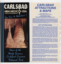 2 Carlsbad New Mexico Brochures Attractions Maps Carlsbad Caverns National Park  - £17.07 GBP