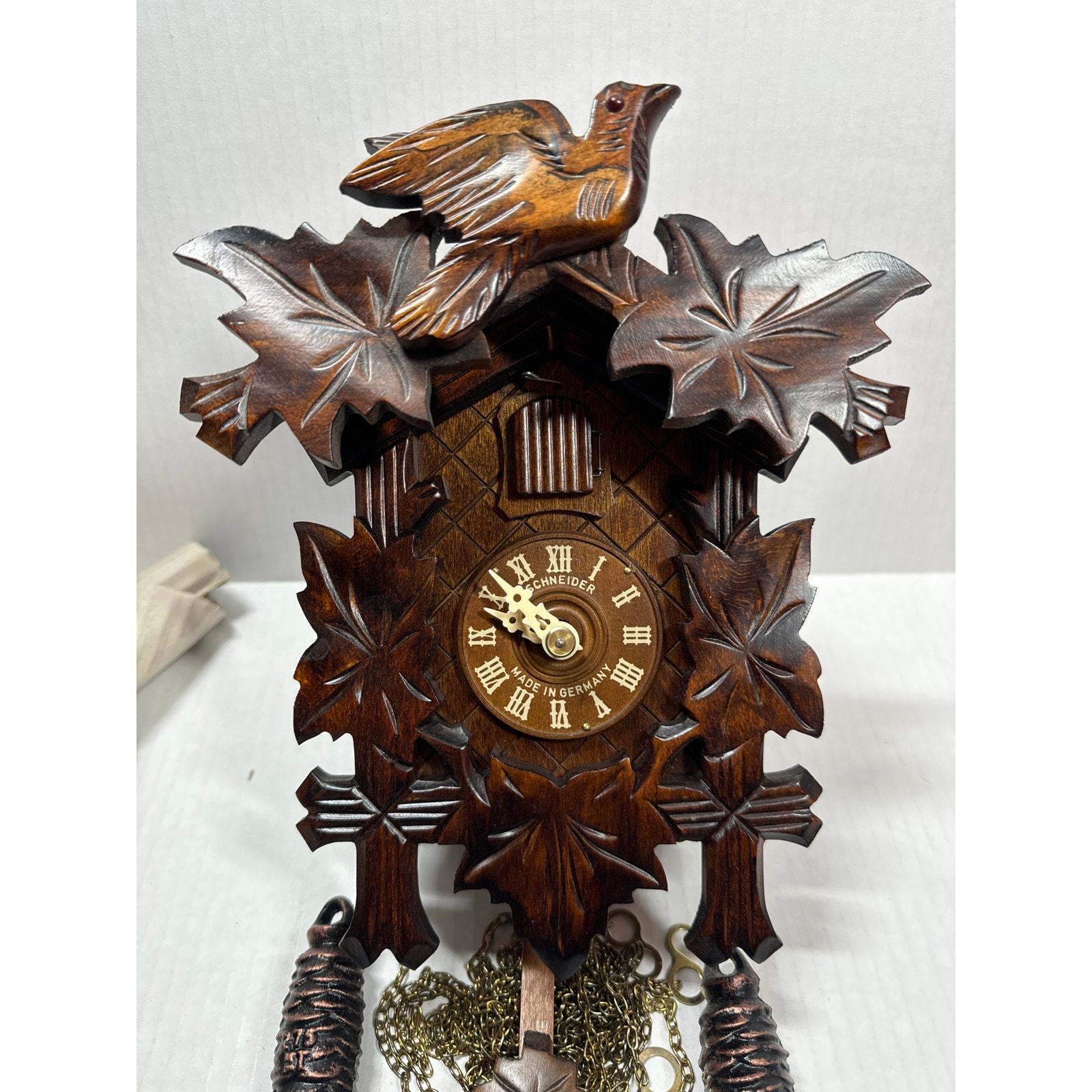 Schwarzwalder Kuckucksuh Clock German Black Forest Hand Carved - New Box Open  Item image 2