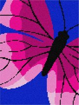 Pepita Needlepoint Canvas: Pink Butterfly Art, 7&quot; x 9&quot; - £39.50 GBP+