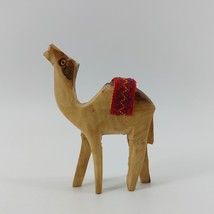 Olive Wood Camel Figurine Hand Carved Crafted in Israel standing 3.75 in... - $14.03