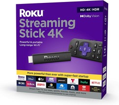 Roku Streaming Stick 4K/HDR/Dolby Vision Streaming Device with Roku Voic... - £29.01 GBP