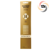12x Packs Gonesh Extra Rich Incense Sticks Vanilla Scent | 20 Sticks Each - £22.99 GBP