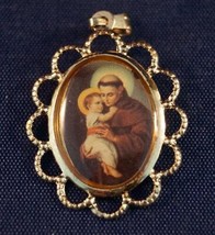 Vintage Religious Plastic Medallion Pendant - $35.49