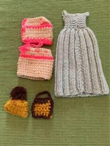 Vintage Hand Crocheted Barbie Clothes Set #8p - $14.08