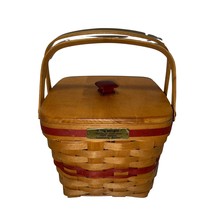Longaberger Christmas Collection Cranberry Basket 1995 Ed. w/Protector &amp; Liner - £28.06 GBP