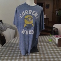 &quot;Current Mood&quot; Despicable Me 2XL Blue Tee, Minions T-Shirt, Cartoon/ Mov... - $6.93
