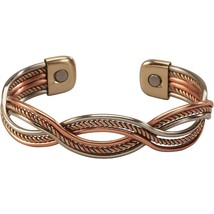 Copper Braid Cuff Bracelet Jewelry Magnetic Therapy Tricolor One Size Gi... - $343.56 MXN