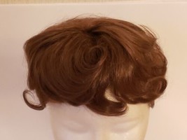 Vtg Hairpiece Wig Medium Brown Layered Wavy Human Hair Crown Wiglet Lloyds - £32.54 GBP
