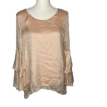 Soft Surroundings | Pink Silk bell sleeve top Small - £19.03 GBP