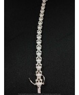 8.20 CT Coupe Ronde Imitation Diamant Crâne Bracelet 14K Plaqué or Blanc... - $4,214.32 MXN