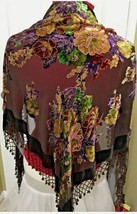 CHOC BROWN TRIBAL GYPSY BOHEMIAN DELUXE BEADED FLORAL HIP SCARF ATS REN ... - $128.69