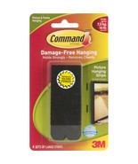 Command Large Picture Hanging Strips-Black 4 Sets/Pkg - £13.33 GBP
