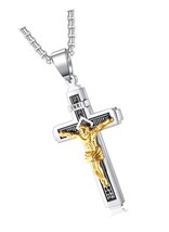 Men&#39;s Nail Cross Necklace Stainless Steel Cross - £32.49 GBP