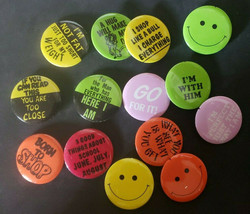Vtg 1980&#39;s Humorous Metal/Plastic Pins Randomly Selected Lot of 10 NOS SKU 171 - £7.10 GBP