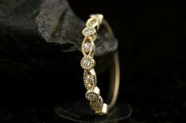 0.30Ct Round Cut Half Eternity Engagement Band Ring 14K Yellow Gold Finish - £60.75 GBP