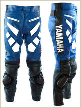 YAMAHA MENS RACING MOTORCYCLE LEATHER ARMOURED TROUSER MOTORBIKE LEATHER... - $179.00