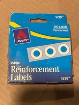 Avery White Reinforcement Labels #5729 200 Labels *NEW* x1 - £6.26 GBP