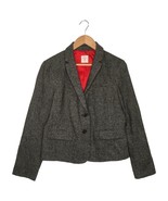 Gap Blazer Womens 10 The Academy Blazer Classic Herringbone Wool Silk Gray - $37.89 CAD