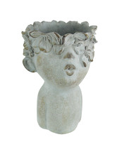 Pucker Up Kissing Face Weathered Finish Concrete Head Planter 10 Inches High - £39.56 GBP