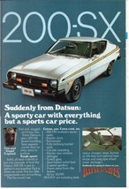 Datsun 200-SX 1970's National Geographic Ad - $2.96