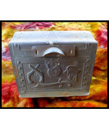 Vintage Nautical Tin Metal Treasure Chest Bank Coin Bank  - $41.16 CAD