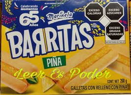 MARINELA BARRITAS PINA PINEAPPLE COOKIE BARS - BOX of 268g - FREE SHIPPING - $11.64