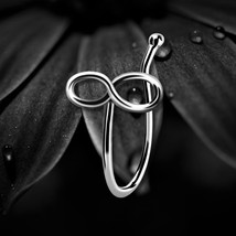925 Sterling Silver Infinity Nose Clip Cuff Non Piercing Nose Ring Minim... - $6.56