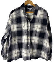 Old Navy The Boyfriend Shirt XLP Button Down Shirt Flannel Black &amp; White... - £29.27 GBP