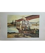 1965 James Godman Scott Water Color on Paper &quot;Construction&quot; Poplar Bridg... - £39.17 GBP