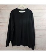 Eddie Bauer Men's Cotton Cashmere Blend Black Vneck Sweater Size XXL NWOT - $48.50