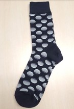 Black Gray Polka Dot Socks Novelty Unisex 6-12 Crazy Fun SF129 - £6.20 GBP