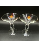 Hard Rock Cafe Martini Glass Honolulu Hawaii Set 2 Split Stem - $36.64 CAD