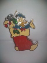 Vintage Disney Acrylic Plastic Donald Duck In Christmas Stocking Ornament - £6.38 GBP