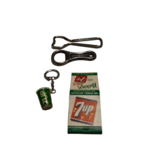 VINTAGE 1970&#39;s LOT 7 UP SODA COLLECTIBLES KEYCHAIN MATCHBOOK OPENERS - £19.78 GBP
