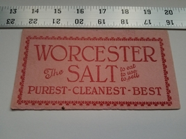 Home Treasure Advertising Worcester Salt Purest Cleanest Best Red Pink Paper Old - £7.55 GBP