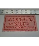 Home Treasure Advertising Worcester Salt Purest Cleanest Best Red Pink P... - $13.00 CAD