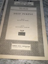 secular choral music deep purple peter de rose Three Part SSA - £16.85 GBP