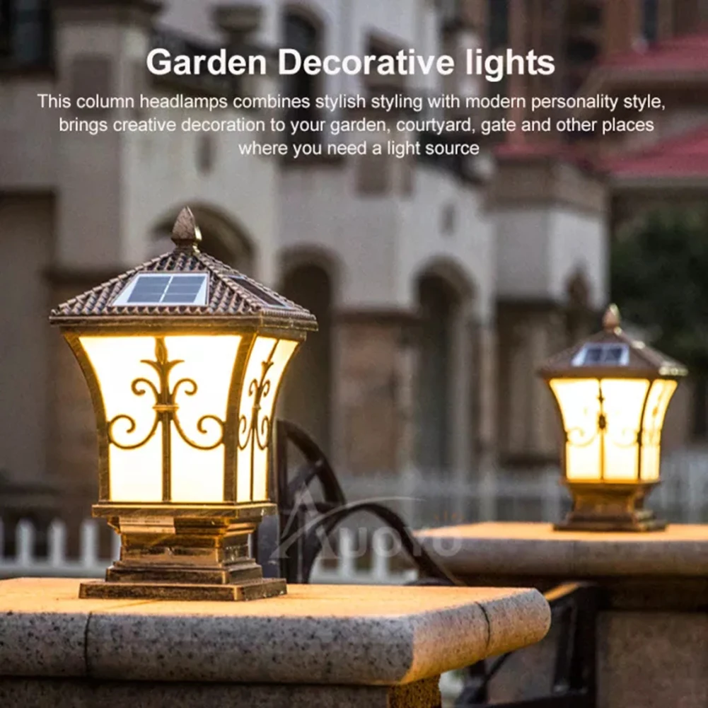 Solar LED Light Outdoor Garden Decoration Column Lamp Waterproof Street Gar Lawn - £149.96 GBP