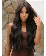 Dark brown weavy wig,dark brown curly wig, dark brown wig with waves,dar... - $48.02 CAD