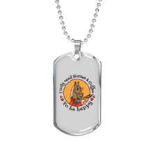 To Be Happy Horse Necklace Stainless Steel or 18k Gold Dog Tag 24" Chain - £37.84 GBP+