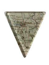 Vintage Map Attack Berlin East Germany Triangle Brooch Pin Blue Glitter ... - $18.00