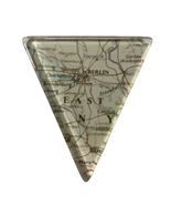 Vintage Map Attack Berlin East Germany Triangle Brooch Pin Blue Glitter ... - $18.00