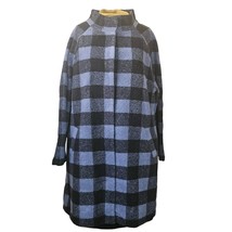 Tahari Black and Blue Plaid Wool Blend Coat Size 1X - £61.00 GBP